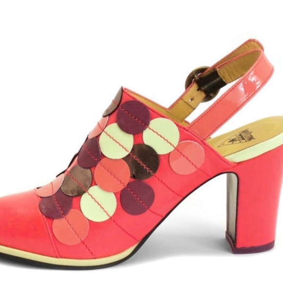 John Fluevog Shoes - John Fluevog The Attic Tziporah Appliqué Slingback shoes sz 8 1/2